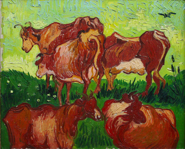 Les vaches by Van_Gogh by Van Gogh